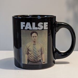 The Office “FALSE” Dwight Schrute Mug – Spirit Halloween – Black Ceramic Mug